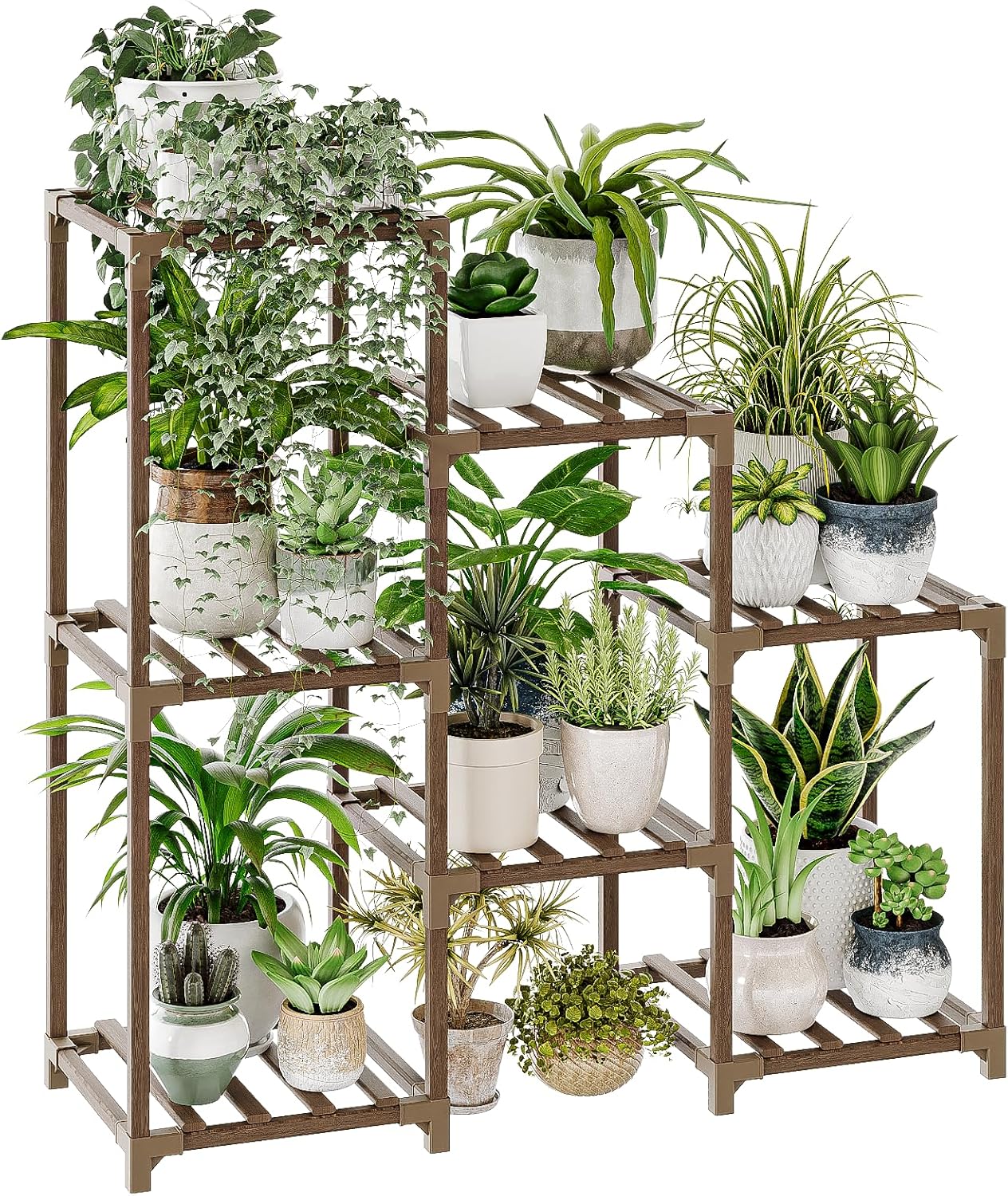 3-Tier Wooden Plant Stand Ladder Plant Shelf