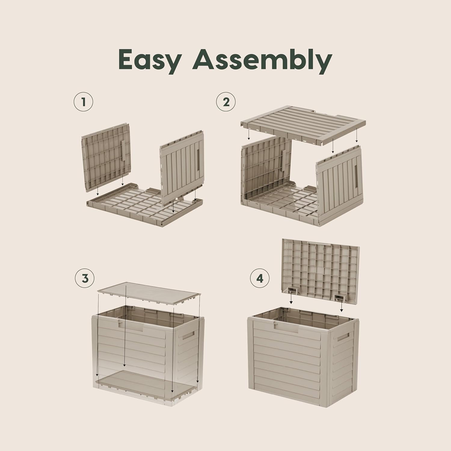 35-Gallon Lockable Outdoor Deck Box – Weatherproof Resin Storage for Packages & Patio Essentials (Beige)