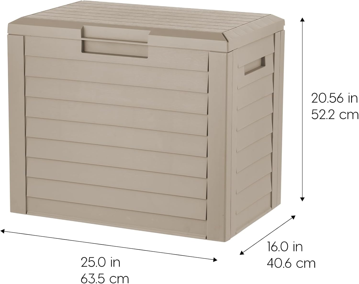 35-Gallon Lockable Outdoor Deck Box – Weatherproof Resin Storage for Packages & Patio Essentials (Beige)
