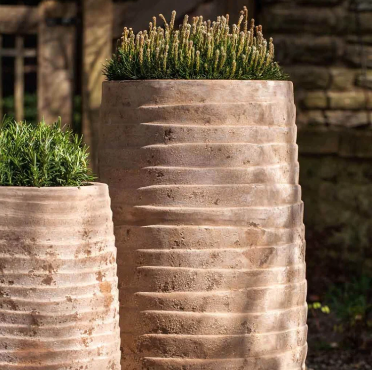 Ipanema Bronze Glazed Terra Cotta Outdoor Planter Set