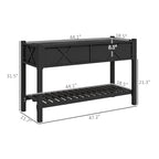 47" Black Wood Elevated Garden Bed with Storage Shelf - Outdoor Home UpgradesFunctional Outdoor Problem - Solvers