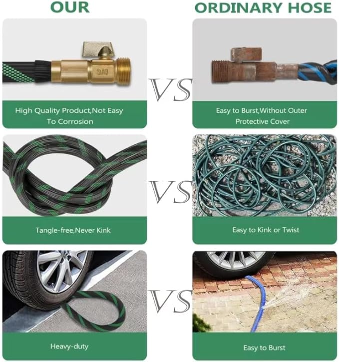 50FT Heavy-Duty Flexible Garden Hose