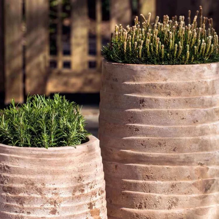 Ipanema Bronze Glazed Terra Cotta Outdoor Planter Set
