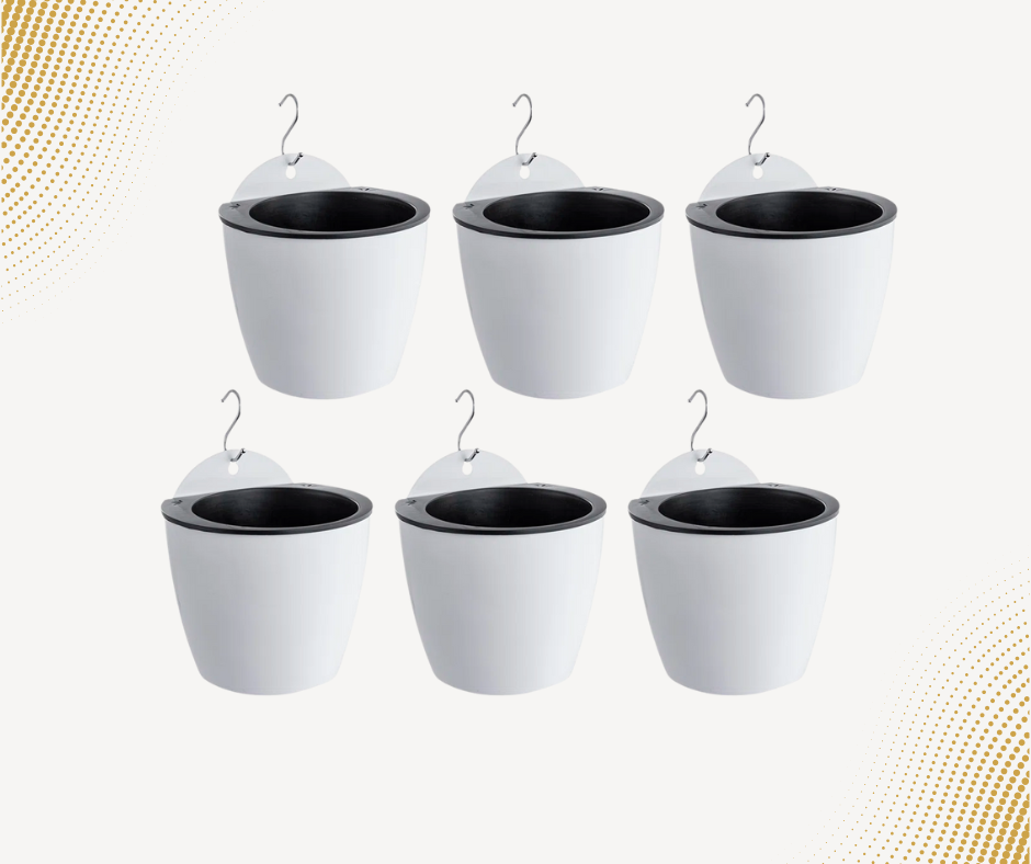 6-Piece Self-Watering Hanging Planter Set