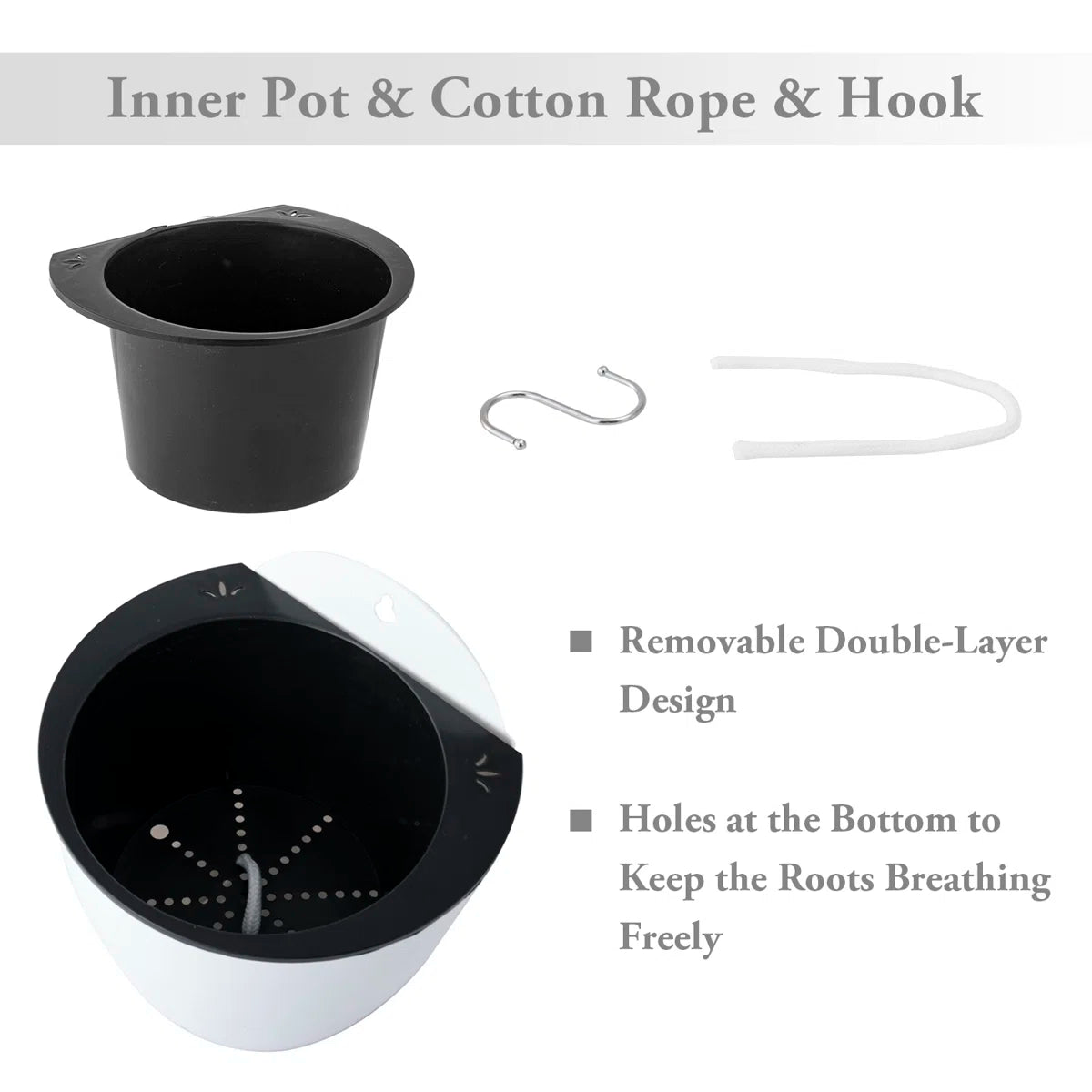 6-Piece Self-Watering Hanging Planter Set