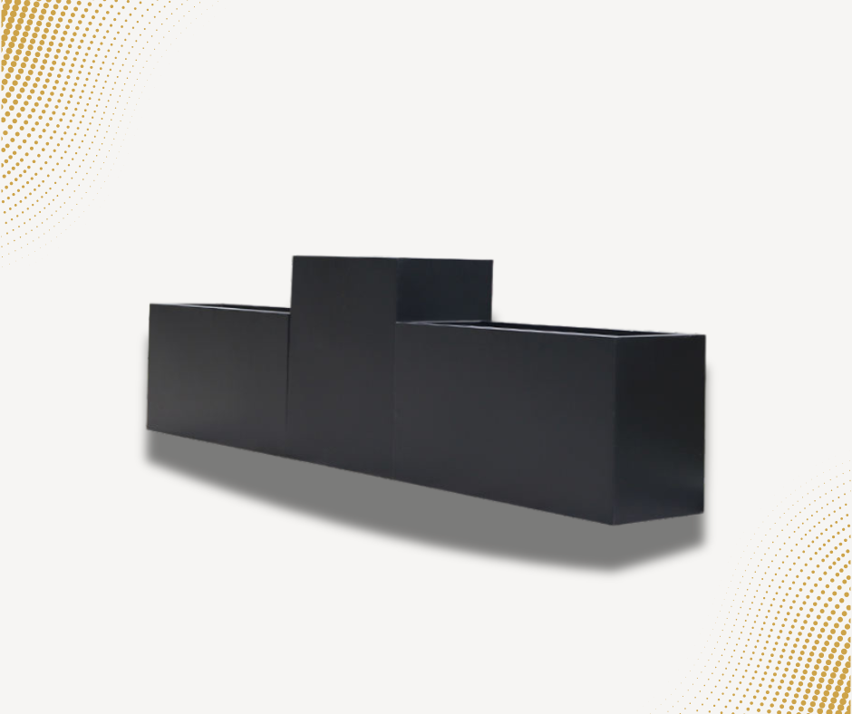 Fortura Large Black Metal Planter
