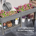 82" Gray Wood Elevated Garden Bed with Side Table & Shelf - Outdoor Home UpgradesFunctional Outdoor Problem - Solvers