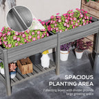 82" Gray Wood Elevated Garden Bed with Side Table & Shelf - Outdoor Home UpgradesFunctional Outdoor Problem - Solvers