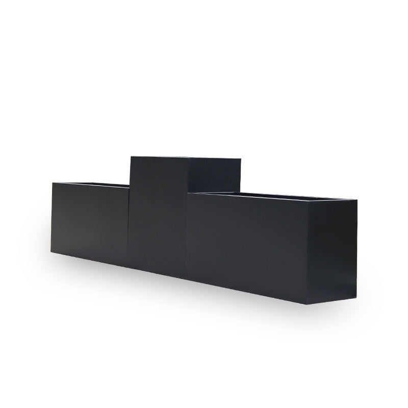 Fortura Large Black Metal Planter