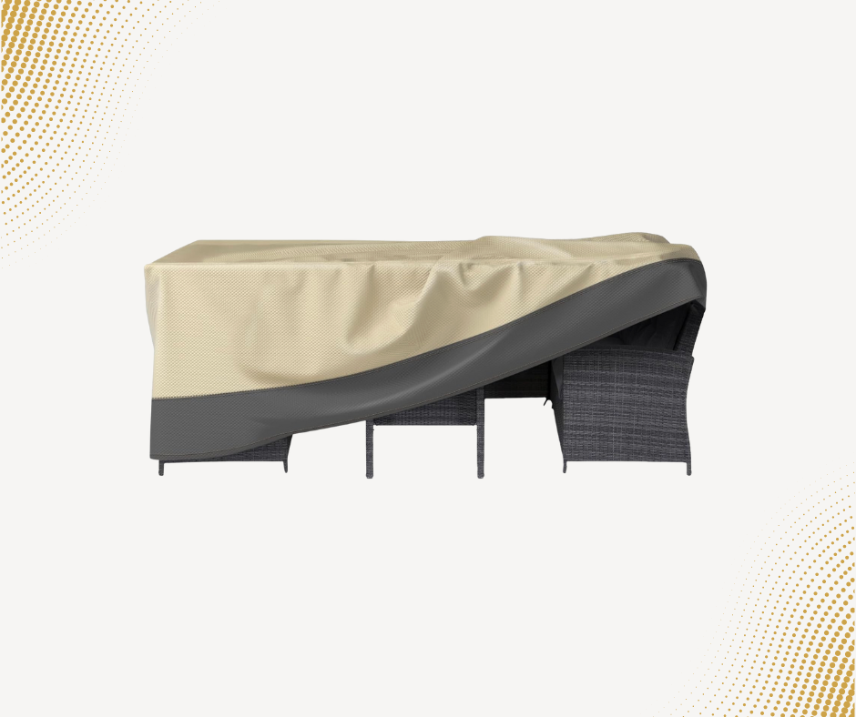 Heavy Duty Patio Furniture Cover – 110”x84”x28” Large Waterproof Outdoor Dining Table & Sofa Set Cover with UV Protection and Air Vents