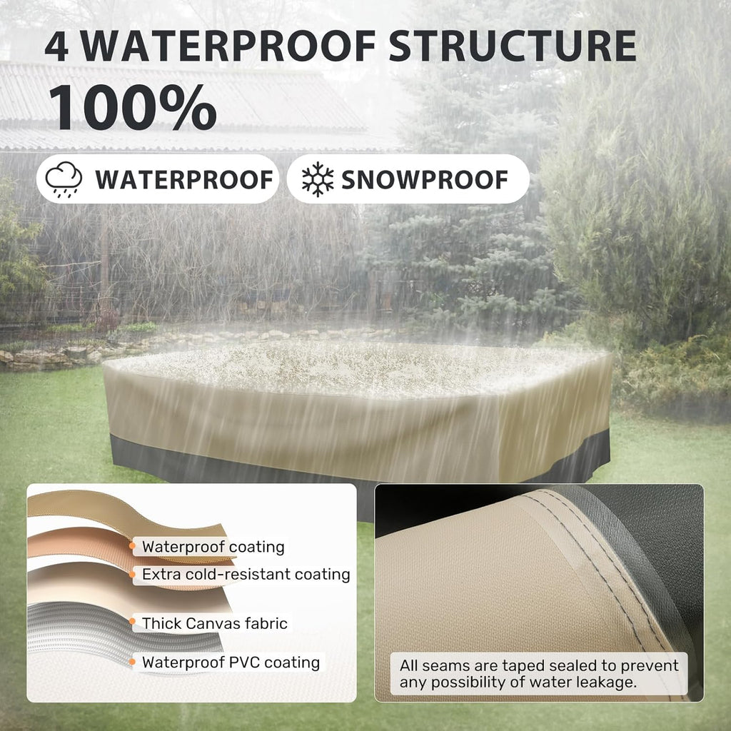 Heavy Duty Patio Furniture Cover – 110”x84”x28” Large Waterproof Outdoor Dining Table & Sofa Set Cover with UV Protection and Air Vents