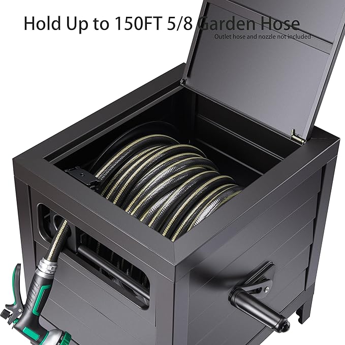 Metal Garden Hose Reel Deck Box