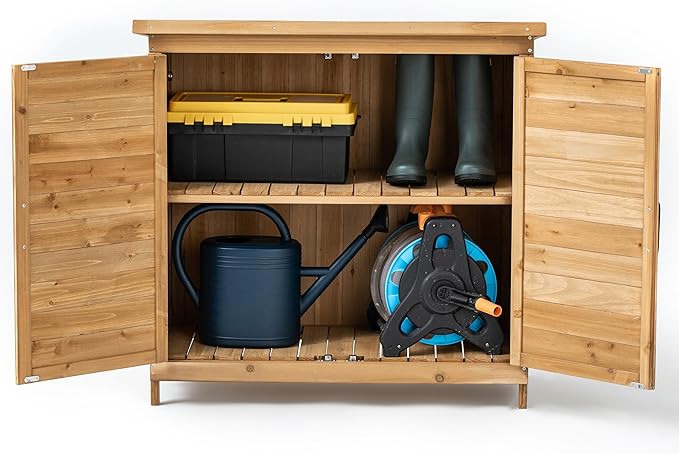 OakHaven Outdoor Storage Cabinet with Shelves
