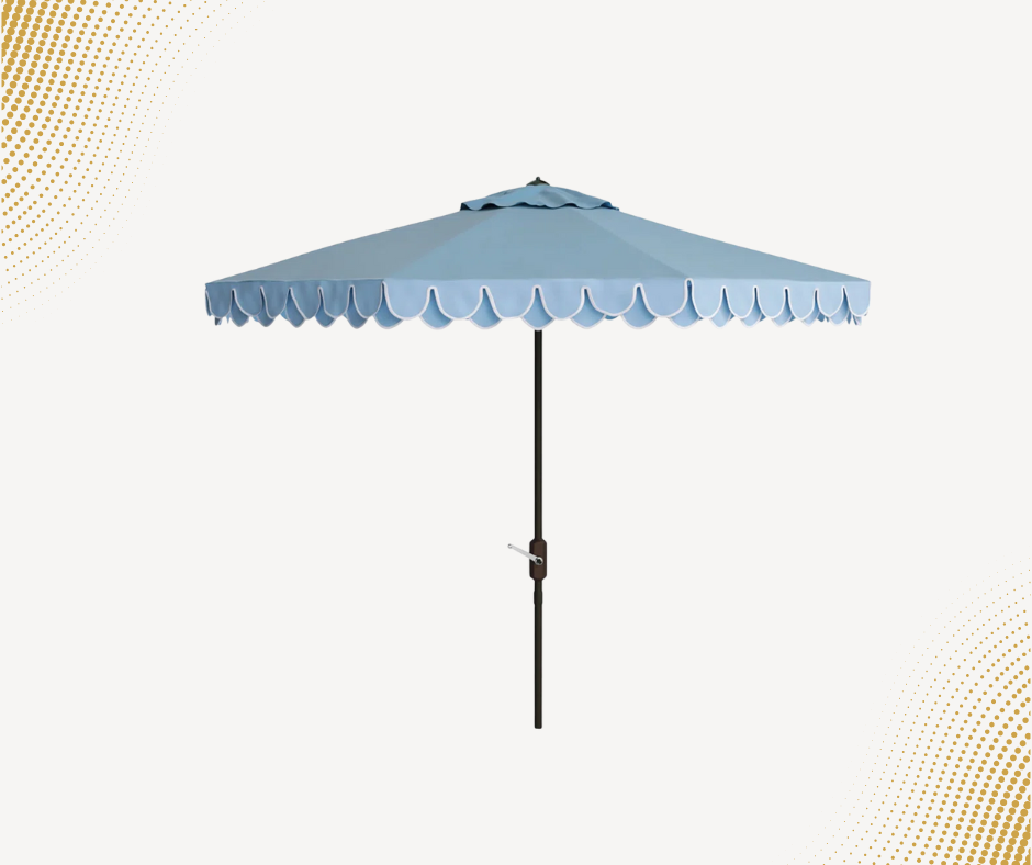 Outdoor Patio Umbrella with Scalloped Canopy – 9 Ft.