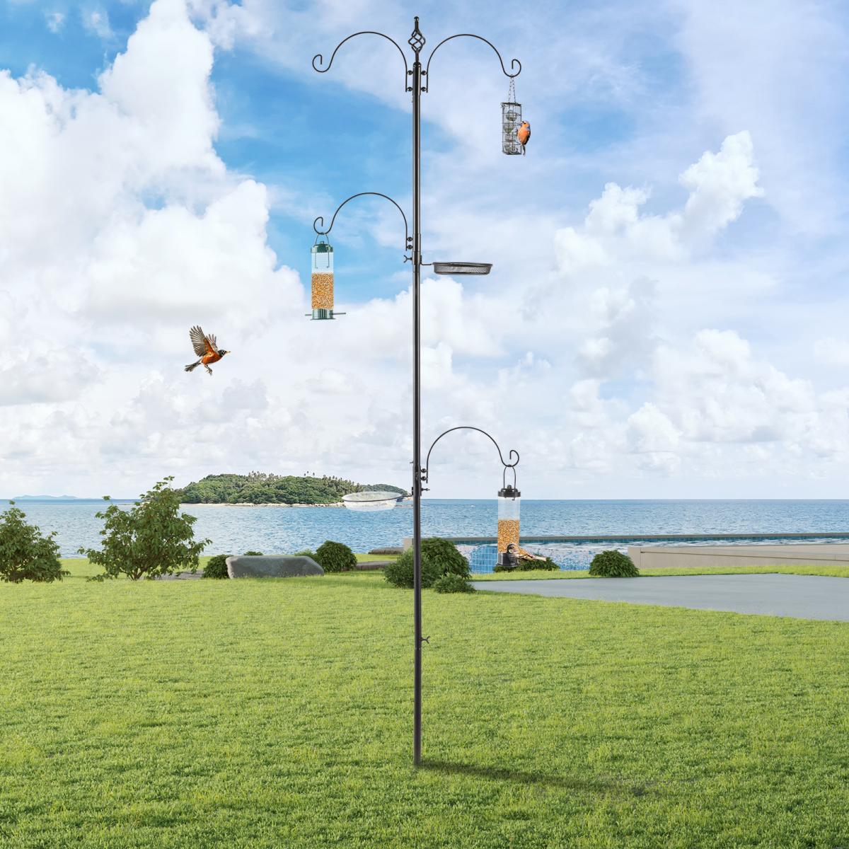 Backyard Sanctuary: 4 - Hook Bird Feeder Pole & Bath Kit - Outdoor Home UpgradesFunctional Outdoor Problem - Solvers