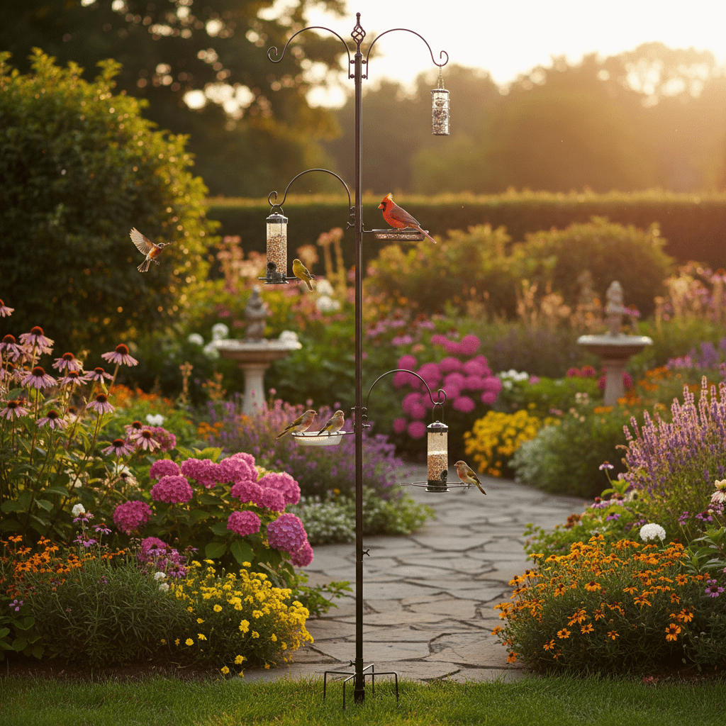 Backyard Sanctuary: 4 - Hook Bird Feeder Pole & Bath Kit - Outdoor Home UpgradesFunctional Outdoor Problem - Solvers