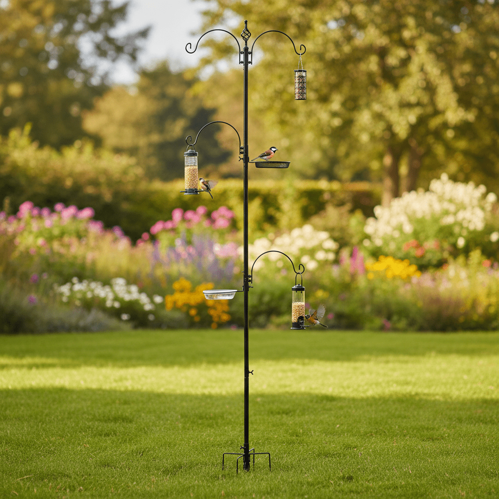 Backyard Sanctuary: 4 - Hook Bird Feeder Pole & Bath Kit - Outdoor Home UpgradesFunctional Outdoor Problem - Solvers