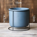 The Decorative Succulent Planter with Iron Stand measures 15cm in diameter. The total height is 14.5cm.