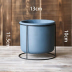 A Decorative Succulent Planter with Iron Stand measuring 13cm in diameter. The total height is 11.5cm.