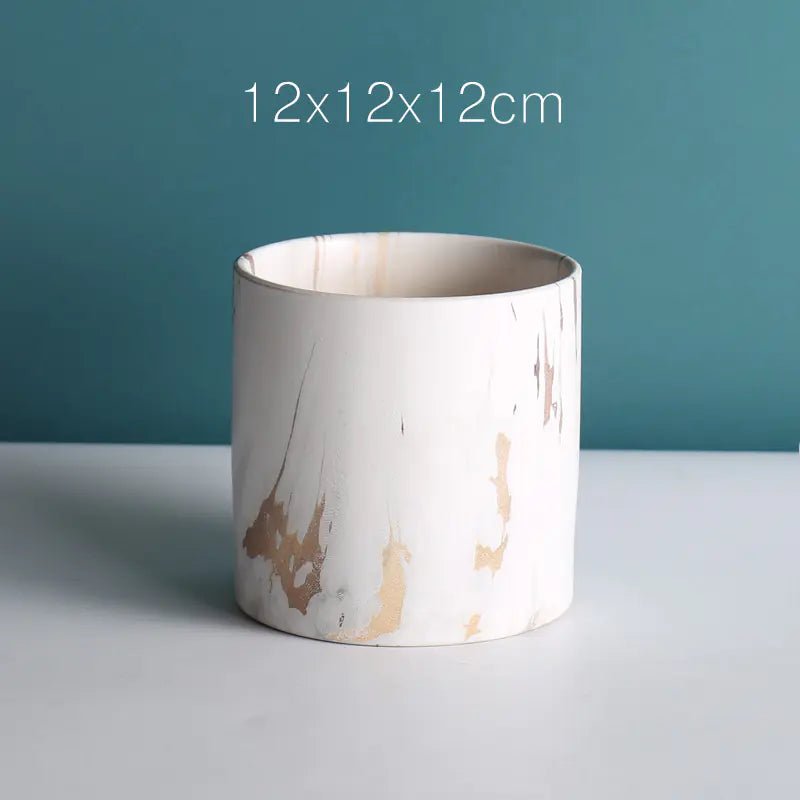 Dali Gold Series: Nordic Marble Ceramic Planter - Outdoor Home Upgrades