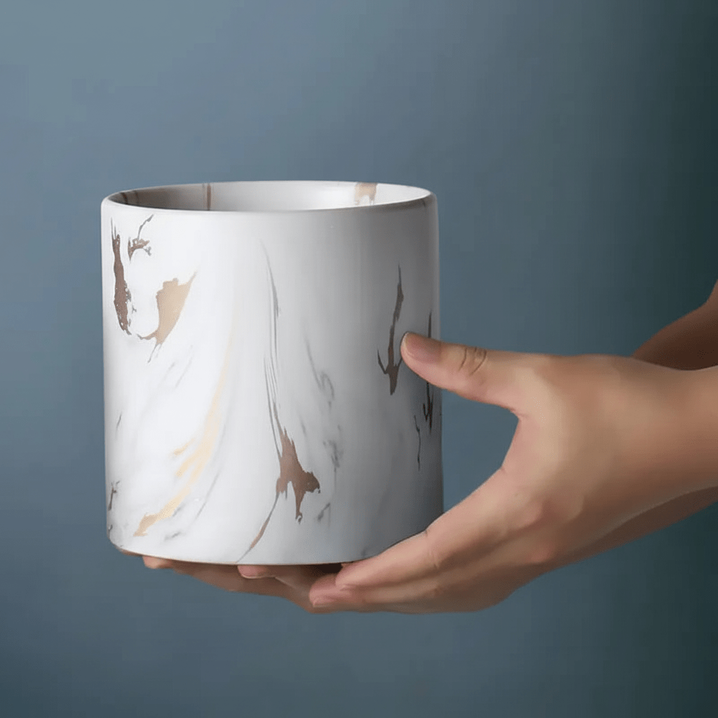Dali Gold Series: Nordic Marble Ceramic Planter - Outdoor Home Upgrades