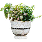 Egyptian Motif Tall Cement Planter - Outdoor Home Upgrades