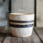 Egyptian Motif Tall Cement Planter - Outdoor Home Upgrades