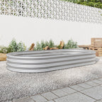 Large Oval Metal Raised Garden Bed - Silver (89" x 45") - Outdoor Home UpgradesFunctional Outdoor Problem - Solvers
