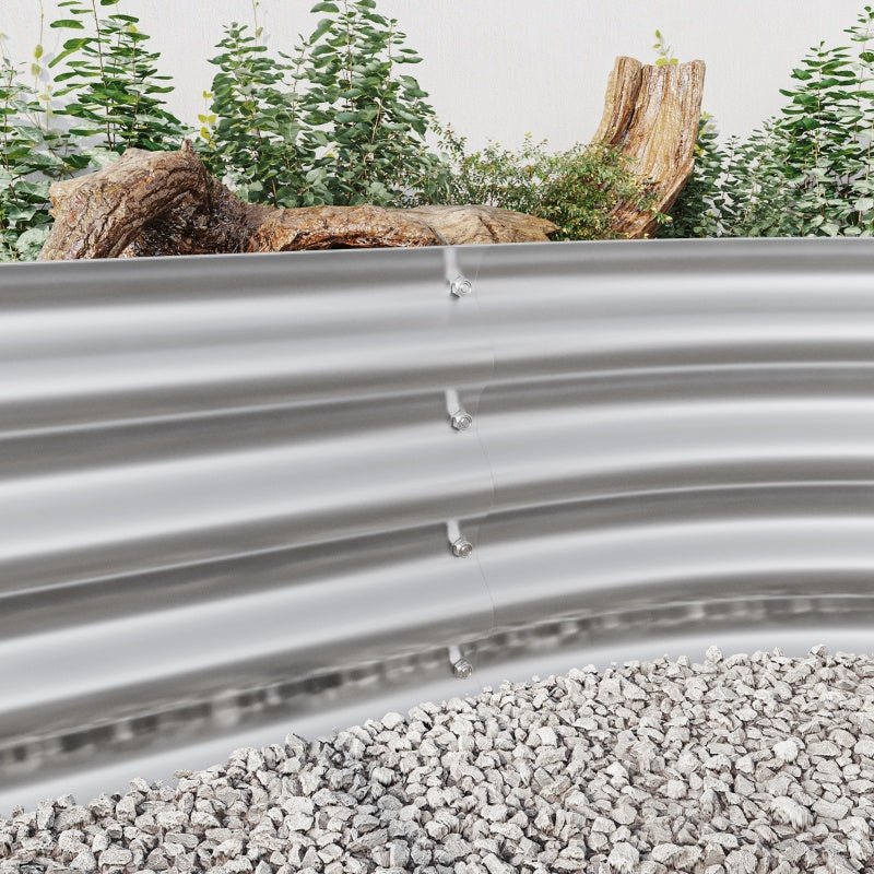 Large Oval Metal Raised Garden Bed - Silver (89" x 45") - Outdoor Home UpgradesFunctional Outdoor Problem - Solvers