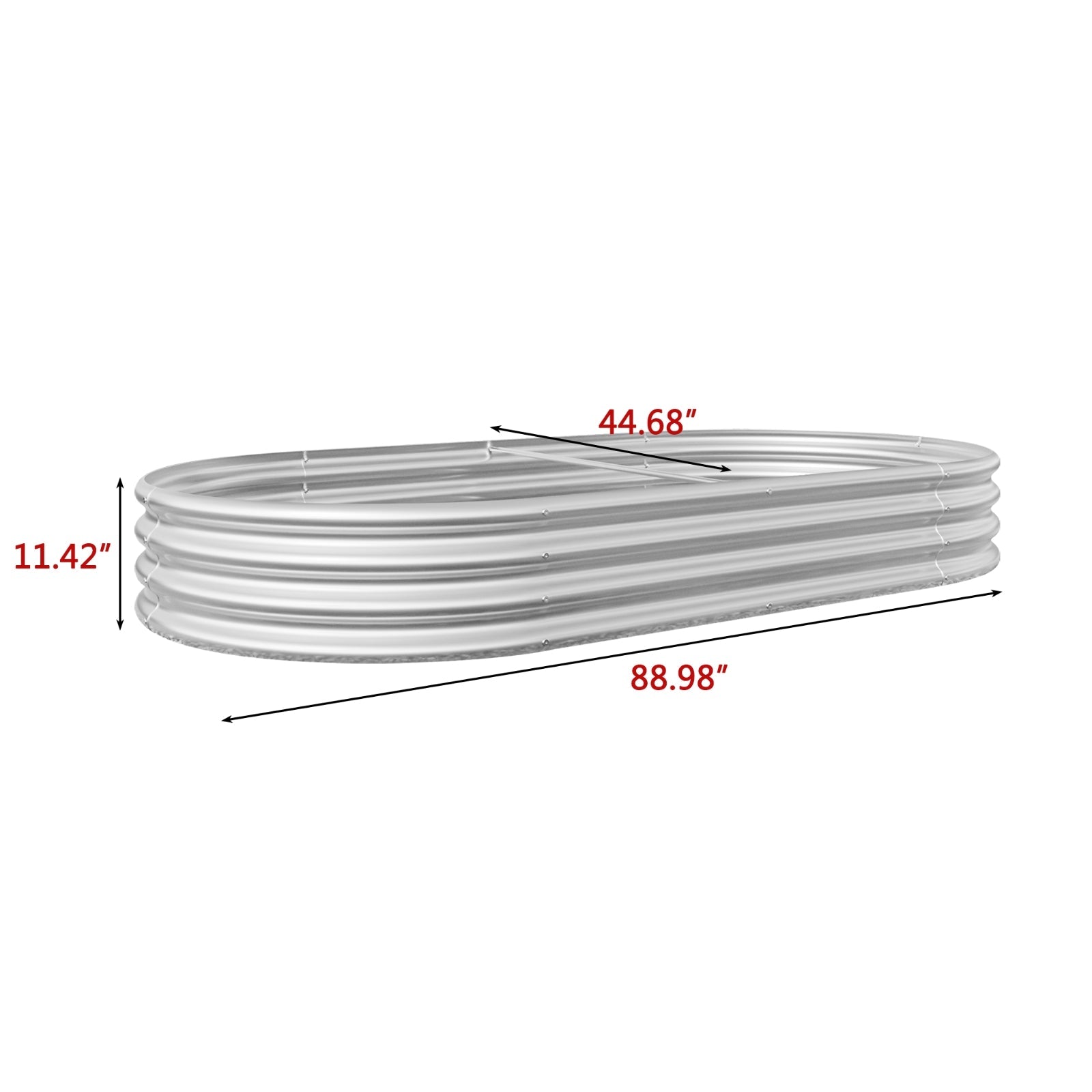 Large Oval Metal Raised Garden Bed - Silver (89" x 45") - Outdoor Home UpgradesFunctional Outdoor Problem - Solvers