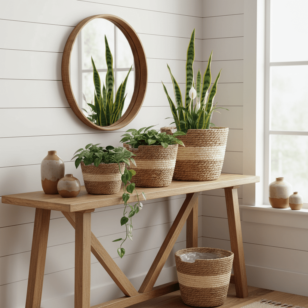 Premium Artisan Woven Grass Planter Basket (Eco - Luxe Edition) - Outdoor Home Upgrades