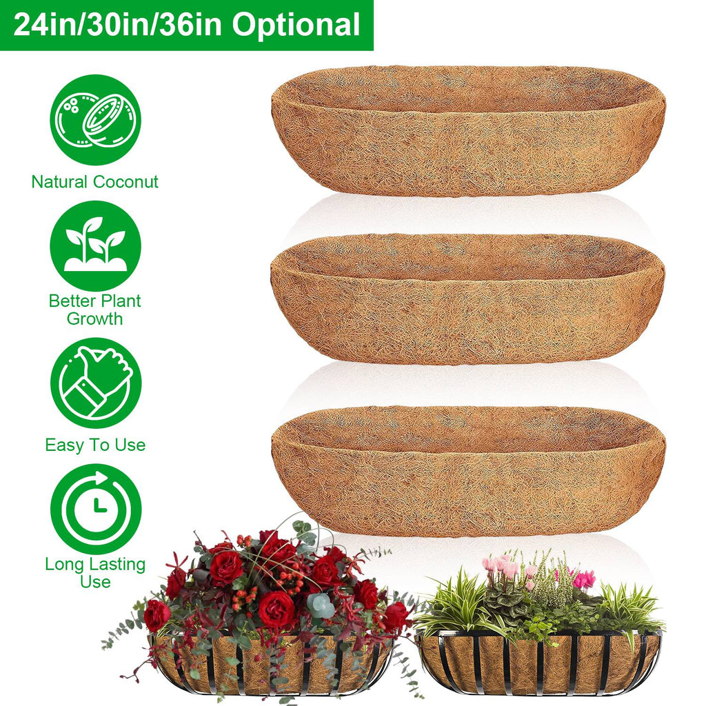 Premium Natural Coconut Coir Window Box Liners (3 - Pack) – Moisture Retaining Troughs - Outdoor Home UpgradesFunctional Outdoor Problem - Solvers