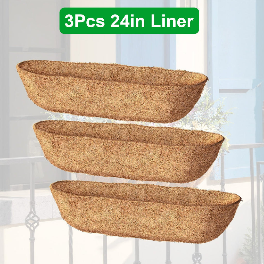 Premium Natural Coconut Coir Window Box Liners (3 - Pack) – Moisture Retaining Troughs - Outdoor Home UpgradesFunctional Outdoor Problem - Solvers