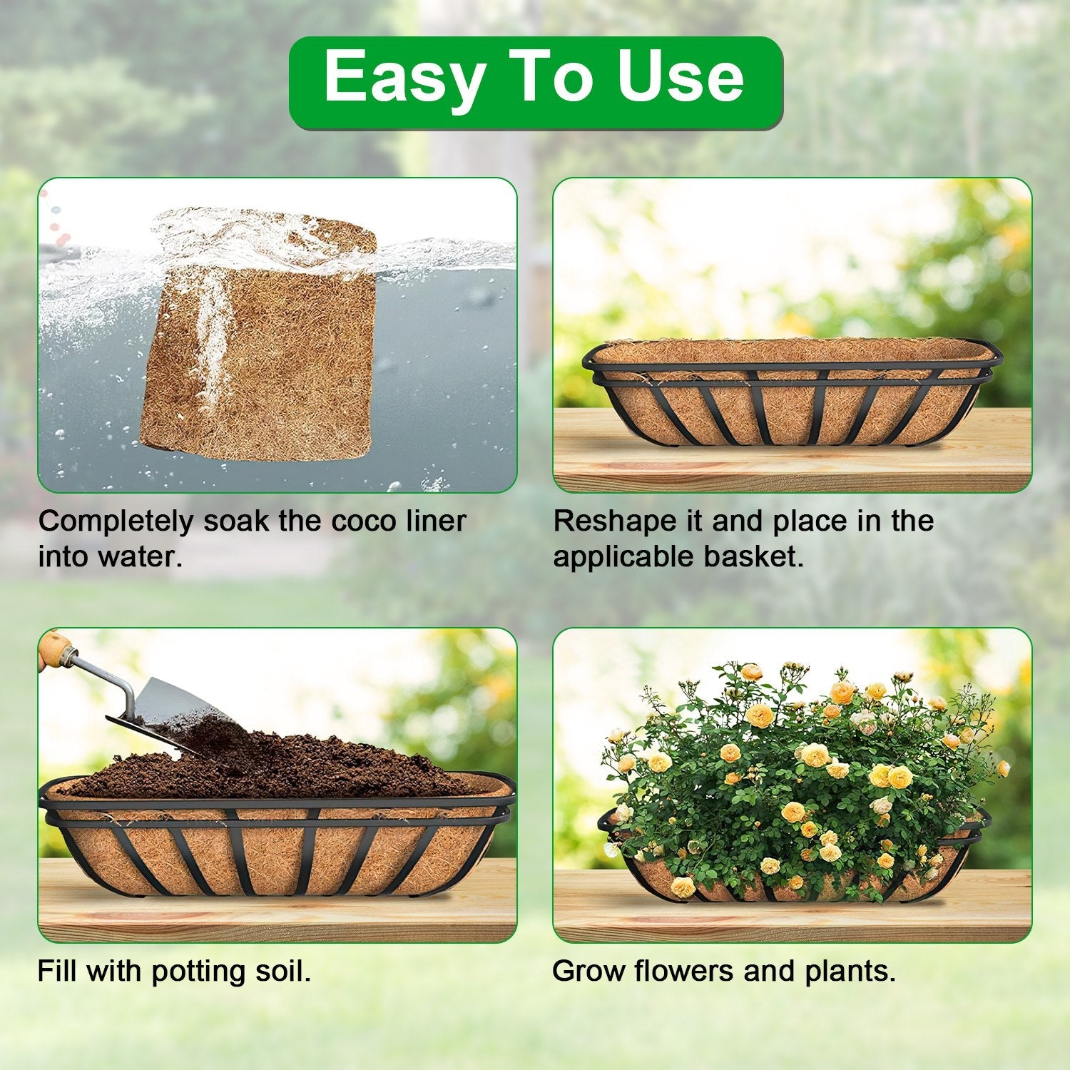 Premium Natural Coconut Coir Window Box Liners (3 - Pack) – Moisture Retaining Troughs - Outdoor Home UpgradesFunctional Outdoor Problem - Solvers
