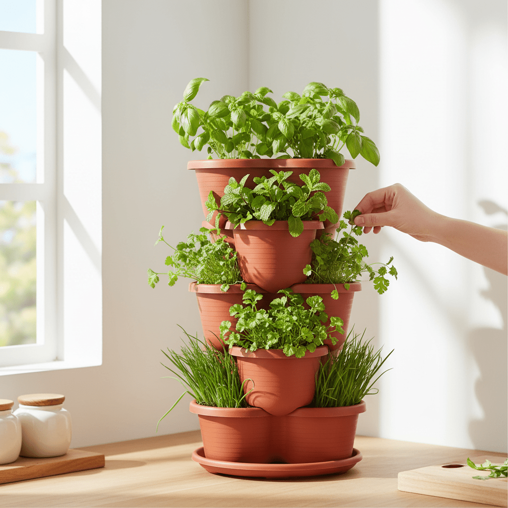 Premium Vertical Harvest Tower (Self - Watering 5 - Tier Planter) - Outdoor Home UpgradesFunctional Outdoor Problem - Solvers