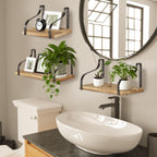 Artisan Industrial Floating Shelf Set (3 Pack) - Wood & Iron - Outdoor Home UpgradesFunctional Outdoor Problem-Solvers