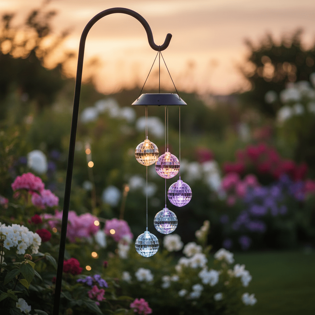 Solar LED Crystal Ball Wind Chime – Color - Changing Hanging Outdoor Light - Outdoor Home UpgradesFunctional Outdoor Problem - Solvers