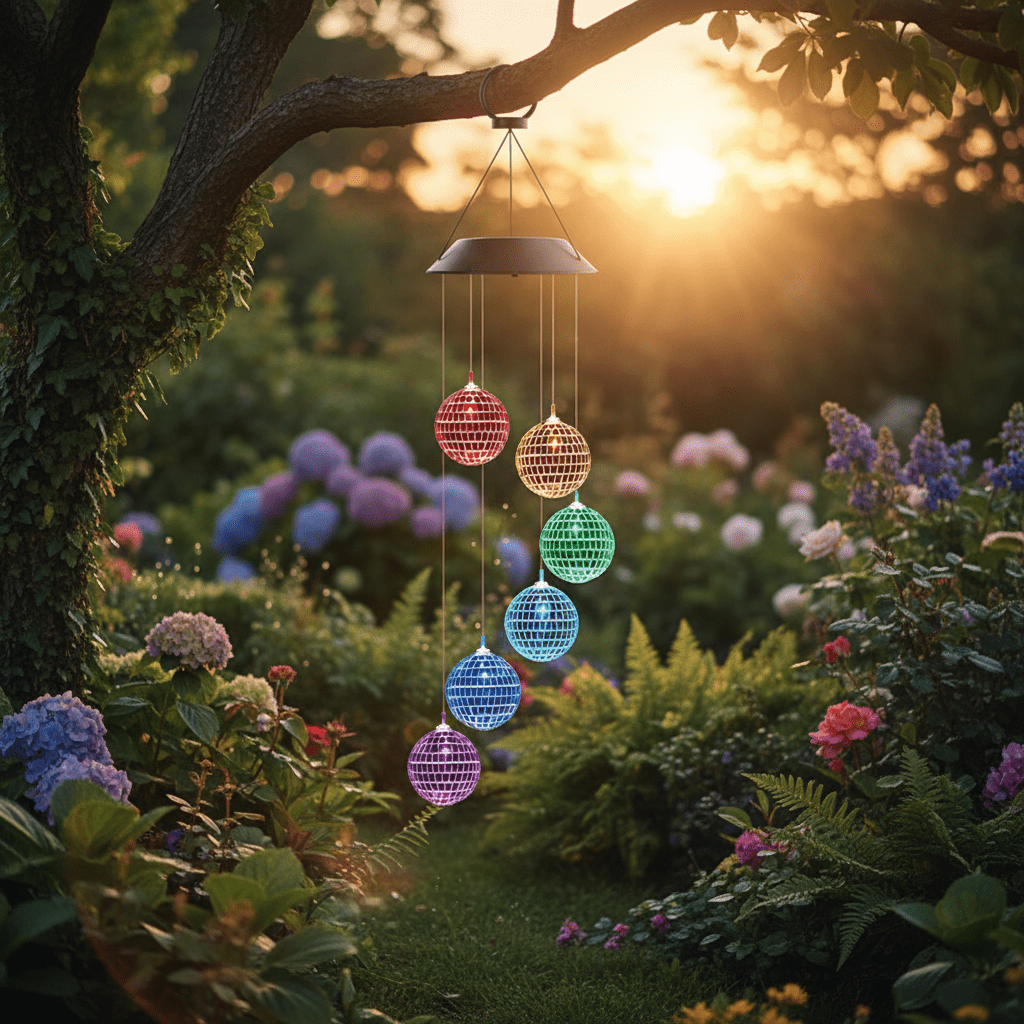 Solar LED Crystal Ball Wind Chime – Color - Changing Hanging Outdoor Light - Outdoor Home UpgradesFunctional Outdoor Problem - Solvers
