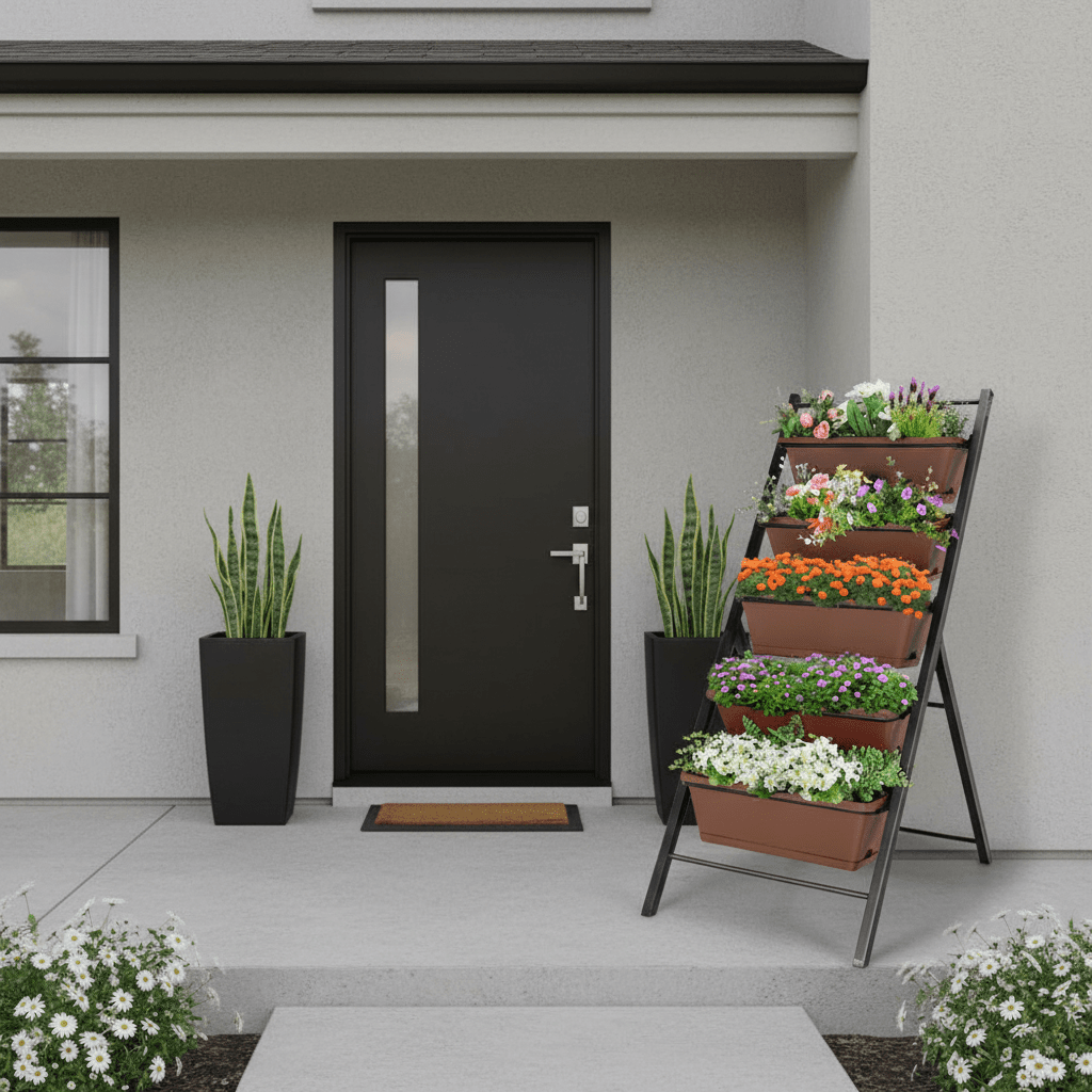 Space - Saving 5 - Tier Vertical Garden Planter with Smart Cascading Drainage (4ft Tall) - Outdoor Home UpgradesFunctional Outdoor Problem - Solvers