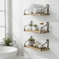 Artisan Industrial Floating Shelf Set (3 Pack) - Wood & Iron - Outdoor Home UpgradesFunctional Outdoor Problem-Solvers