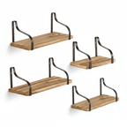 Artisan Industrial Floating Shelf Set (3 Pack) - Wood & Iron - Outdoor Home UpgradesFunctional Outdoor Problem-Solvers