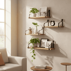 Artisan Industrial Floating Shelf Set (3 Pack) - Wood & Iron - Outdoor Home UpgradesFunctional Outdoor Problem-Solvers